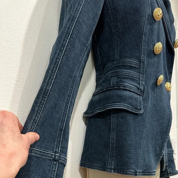 Like New! Authentic Balmain Denim Blazer - Picture 10 of 15